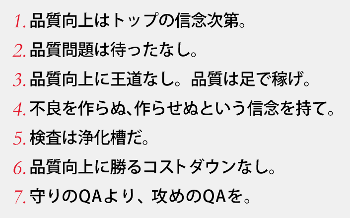 品質向上への7か条